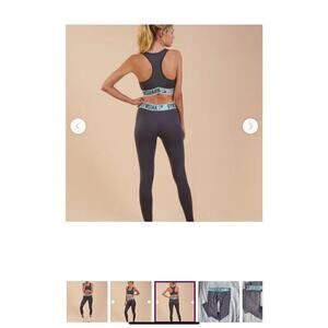 Gymshark flex dry high rise charcoal gray seamless 27” leggings Sz Small gym Y2K